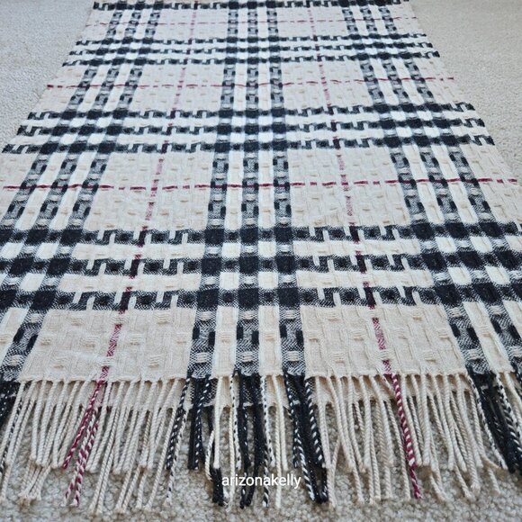 Burberry Merino Cashmere Woven Plaid Scarf - Picture 12 of 16